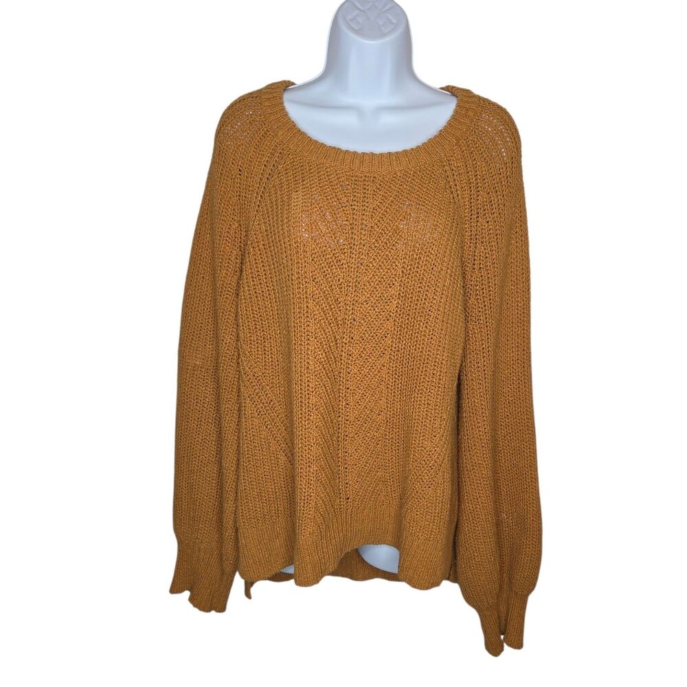 Madewell Balloon-Sleeve Pullover Sweater in Antique Gold, Size L